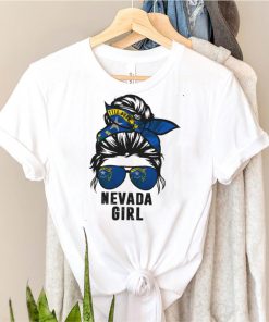 Messy Bun Life Hair Glasses NEVADA Girl shirt