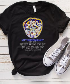 Milwaukee Brewers 51th Anniversary 1970 2021 Signatures Thank You For The Memories Signatures Shirt