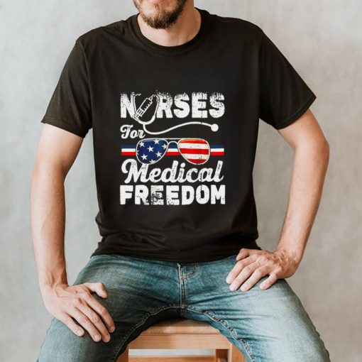 Nurses for medical freedom glasses American flag hoodie, tank top, sweater and long sleeve