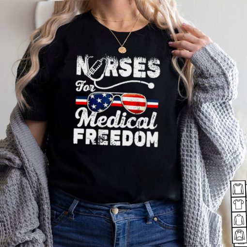 Nurses for medical freedom glasses American flag hoodie, tank top, sweater and long sleeve