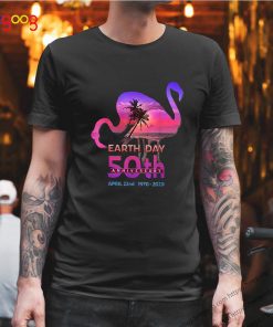 Pink Flamingos Silhouette earth day 50th anniversary april 22nd shirt