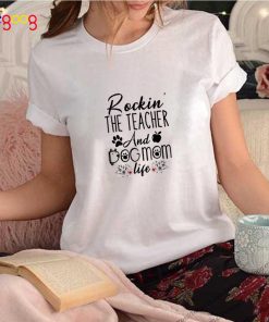Rockin’ the teacher and dog mom life flower shirt