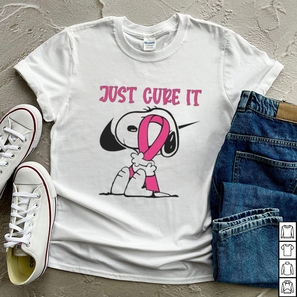 Snoopy hug Breast Cancer Just Cure It Nike Pink shirt