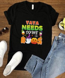 Yaya Mama Needs Some Boos Halloween Cute Ghost Pumpkin Scary Shirt