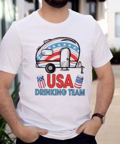 camping usa drinking team american flag shirt