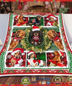 Wiener Dog Christmas Sofa Throw Blanket