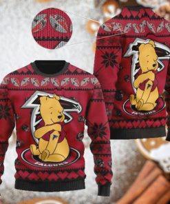 Atlanta Falcons NFL American Football Team Logo Cute Winnie The Pooh Bear 3D Ugly Christmas Sweater Shirt For Men And Women On Xmas Days2