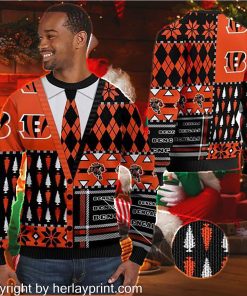 Cincinnati Bengals NFL American Football Team Cardigan Style 3D Men And Women Ugly Sweater Shirt For Sport Lovers On Christmas
