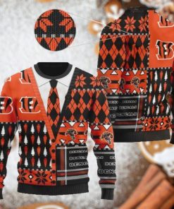 Cincinnati Bengals NFL American Football Team Cardigan Style 3D Men And Women Ugly Sweater Shirt For Sport Lovers On Christmas Days2