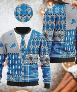 Detroit Lions NFL American Football Team Cardigan Style 3D Men And Women Ugly Sweater Shirt For Sport Lovers On Christmas Days2