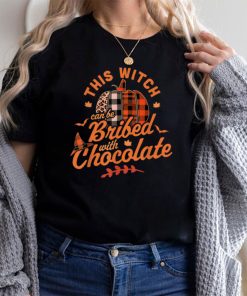 Halloween This Witch Can Be Bribed With Chocolate Fall Plaid T Shirt
