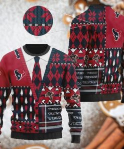 Houston Texans NFL American Football Team Cardigan Style 3D Men And Women Ugly Sweater Shirt For Sport Lovers On Christmas Days3