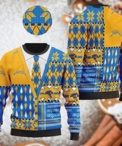 Los Angeles Chargers NFL American Football Team Cardigan Style 3D Men And Women Ugly Sweater Shirt For Sport Lovers On Christmas Days