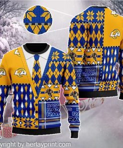 Los Angeles Rams NFL American Football Team Cardigan Style 3D Men And Women Ugly Sweater Shirt For Sport Lovers On Christmas