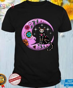Sugar Skull Cat & Moon Funny Dia de Los Muertos Day Of Dead Sweatshirt