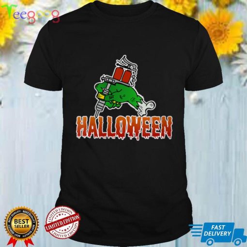 Womens Halloween creepy, bloody monster tattoo get inked V Neck T Shirt