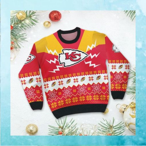 Kansas City Chiefs NFL Football Team Logo Symbol 3D Ugly Christmas Sweater Shirt Apparel For Men And Women On Xmas Days