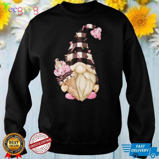 Brown Buffalo Blaid Gnome For Strawberry Ice Cream Lover Shirt