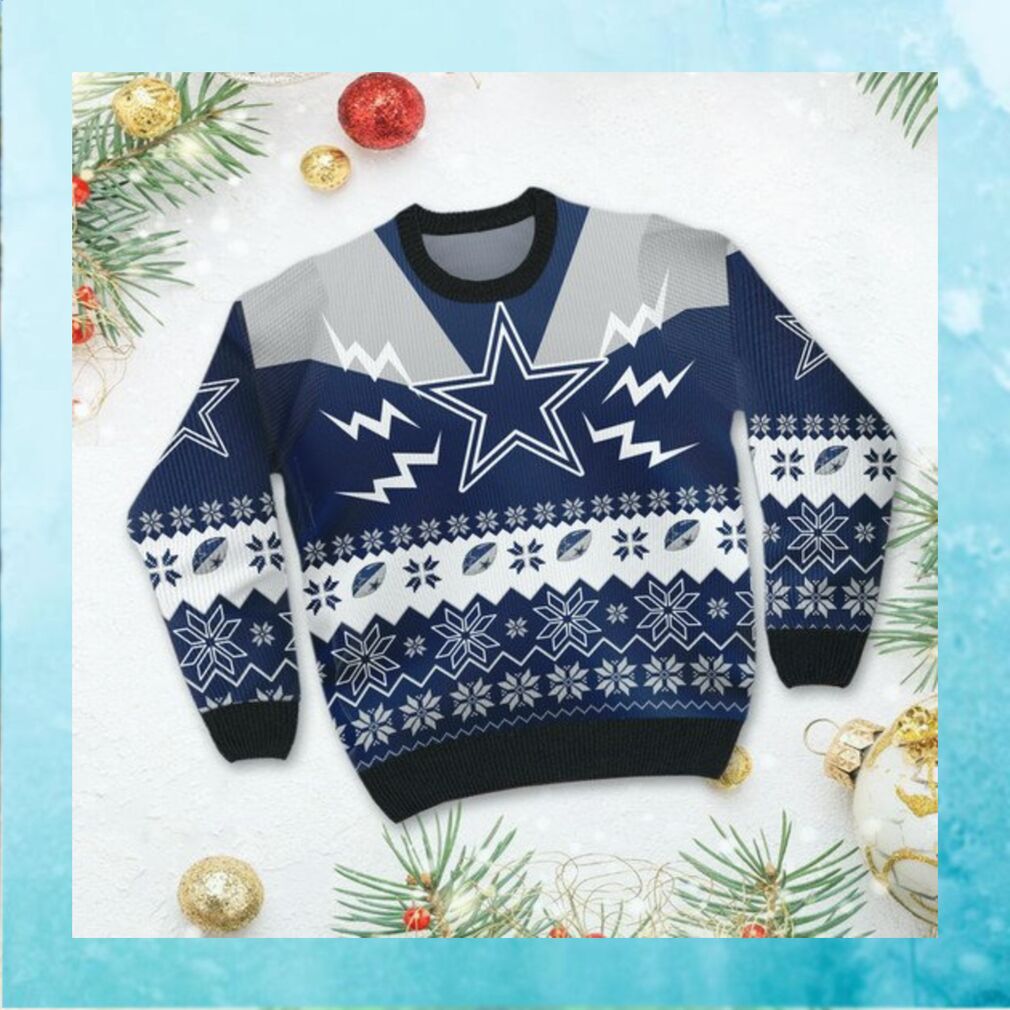 Dallas Cowboys NFL Football Team Logo Symbol 3D Ugly Christmas Sweater Shirt Apparel For Men And Women On Xmas Days