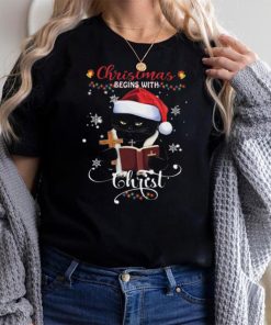 Cat Xmas Begin With Christ Classic T Shirt