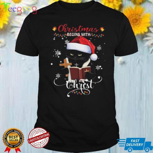 Cat Xmas Begin With Christ Classic T Shirt