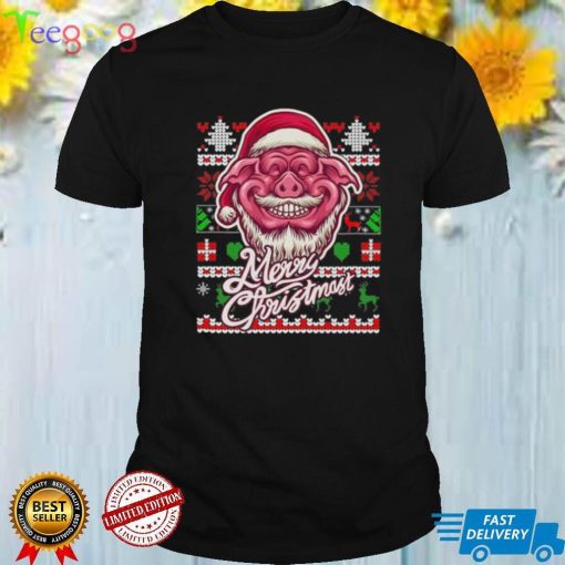 Christmas Hat And Pig Ugly Christmas Anti Christmas Shirt