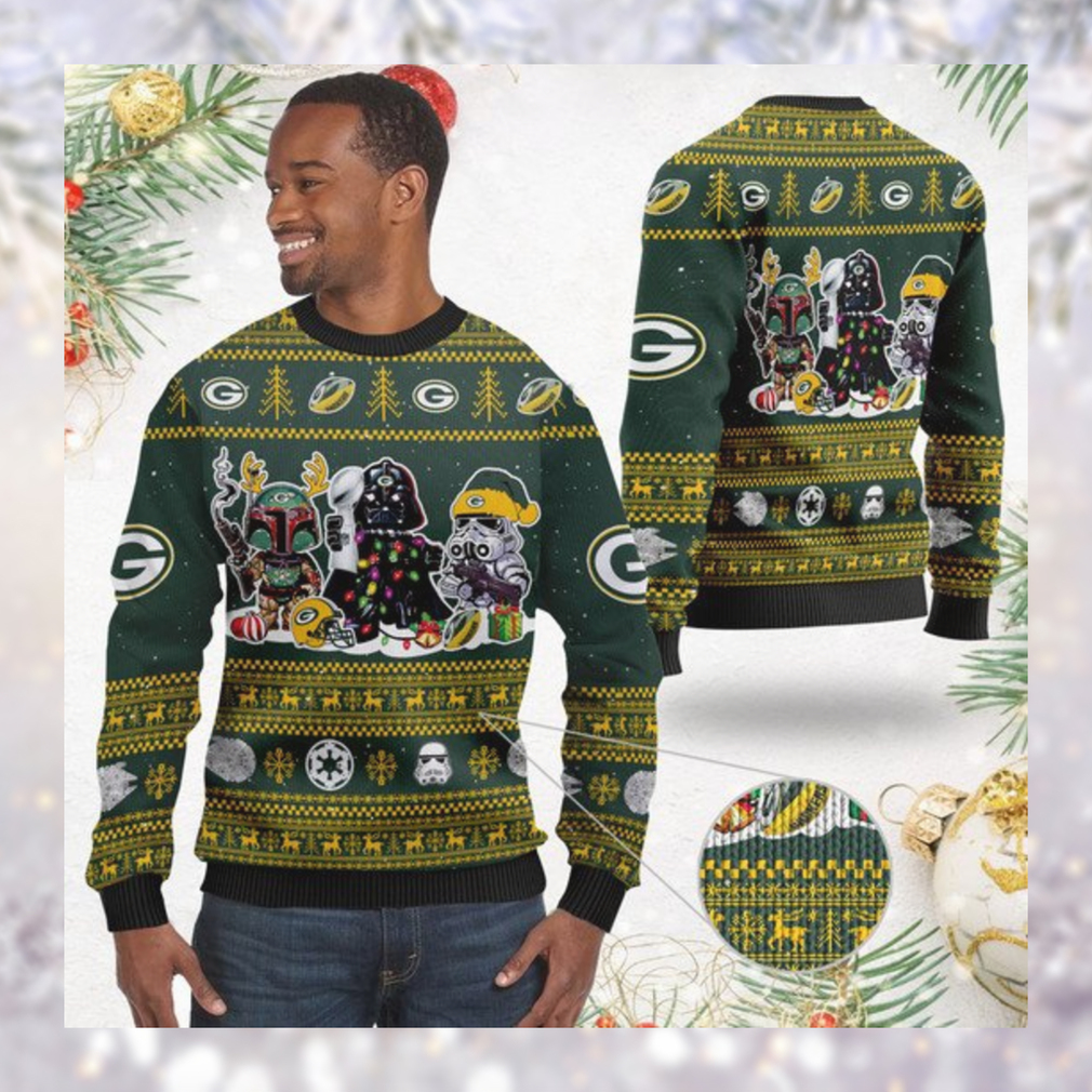 Green Bay PackersI Star Wars Ugly Christmas Sweater Sweatshirt Holiday Party 2021 Plus Size For Men Women Darth Vader Boba Fett Stormtrooper