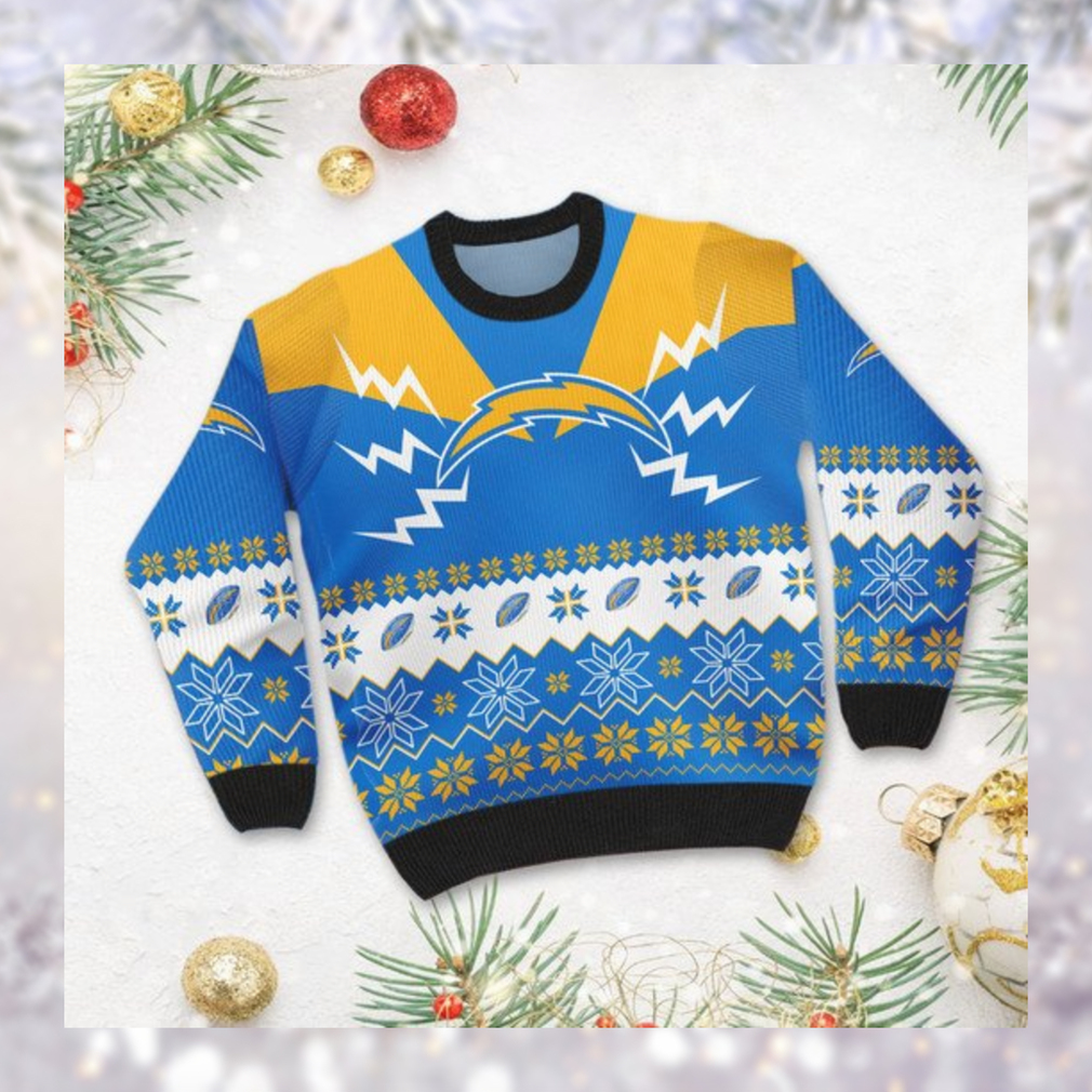Los Angeles Chargers NFL Football Team Logo Symbol 3D Ugly Christmas Sweater Shirt Apparel For Men And Women On Xmas Days