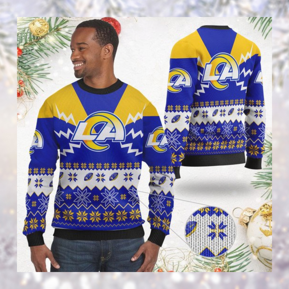 Los Angeles Rams NFL Football Team Logo Symbol 3D Ugly Christmas Sweater Shirt Apparel For Men And Women On Xmas Days