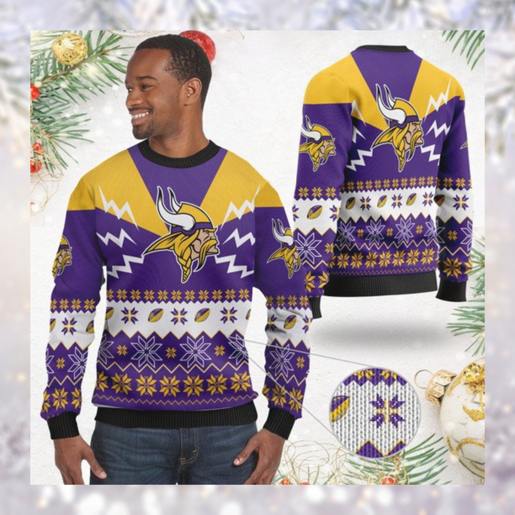 Minnesota Vikings NFL Football Team Logo Symbol 3D Ugly Christmas Sweater Shirt Apparel For Men And Women On Xmas Days