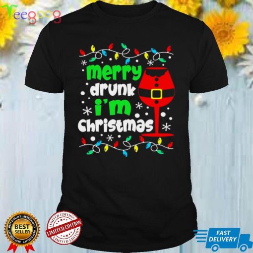Official Wine Merry Drunk Im Christmas Lights Shirt hoodie, Sweater