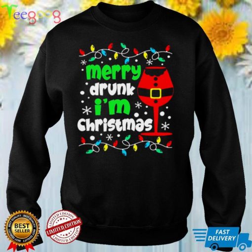 Official Wine Merry Drunk Im Christmas Lights Shirt hoodie, Sweater