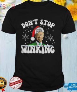 Santa Joe Biden feliz navidad don’t stop winking Christmas shirt