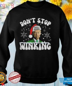 Santa Joe Biden feliz navidad don’t stop winking Christmas shirt