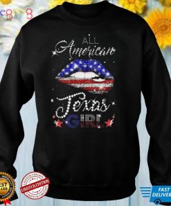 Sexy Lip All American Texas Girl Shirt Texas US Flag T Shirt