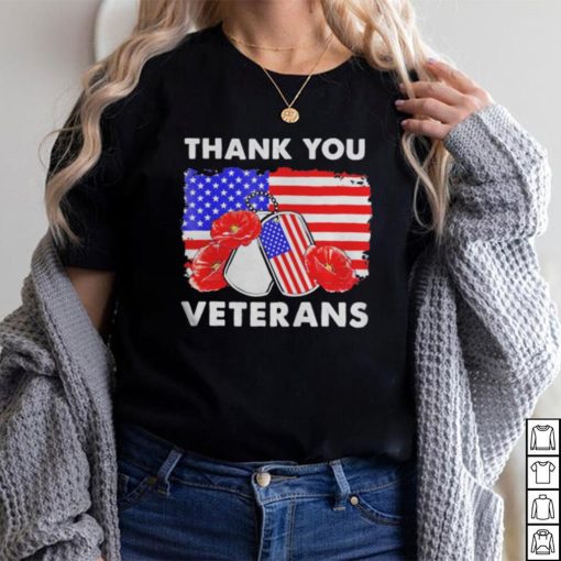 Thank You Veterans Combat Boots Poppy Flower T Shirt