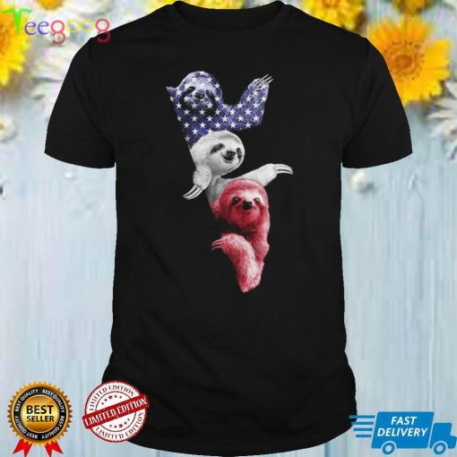 Three Sloths American Shirt Patriotic Cute Sloth Clothing Fourth Of July