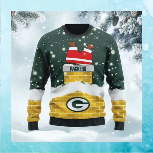 Green Bay Packers NFL Football Team Logo Symbol Santa Claus Custom Name Personalized 3D Ugly Christmas Sweater Shirt For Men And Women On Xmas Days