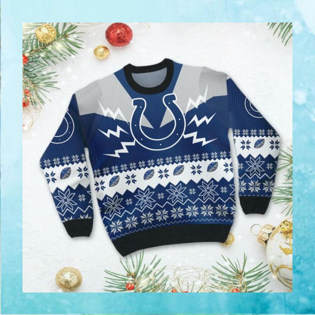 Indianapolis Colts NFL Football Team Logo Symbol 3D Ugly Christmas Sweater Shirt Apparel For Men And Women On Xmas Days
