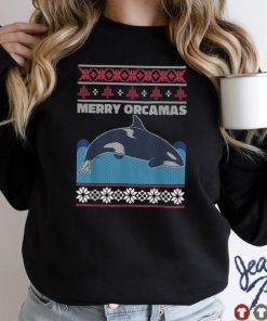 Christmas Orca Killer Whale Knit Look Ugly Christmas Sweater T Shirt tee