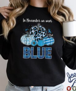 In November We Wear Blue Pumpkin Ribbon Diabetes Awareness T Shirt tee