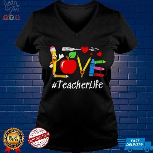 Love Apple Pencil Teacher Life Shirt tee