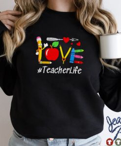 Love Apple Pencil Teacher Life Shirt tee