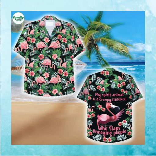 My spirit animal is a Grumpy Flamingo Hawaiian Shirt