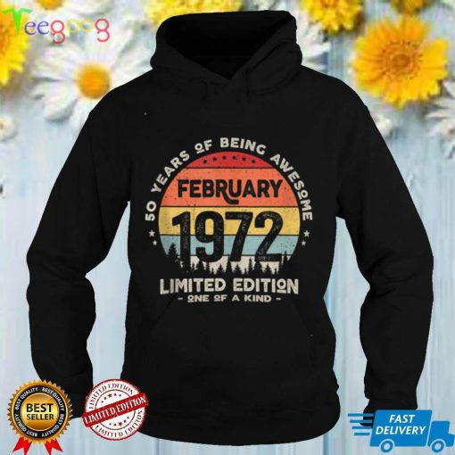 50 Years Old February 1972 Limited Edition 50th Birthday Tank Top