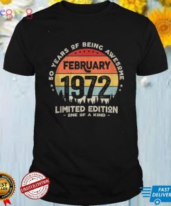 50 Years Old February 1972 Limited Edition 50th Birthday Tank Top