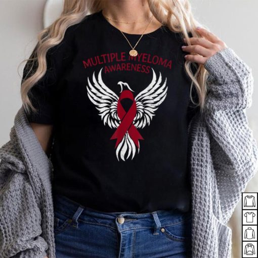 Survivor Fighter Multiple Myeloma Awareness Burgundy Ribbon T Shirt