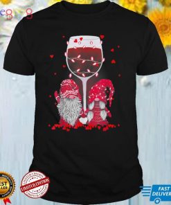 Couple Gnome Valentine Day Wine Lovers Matching T Shirt