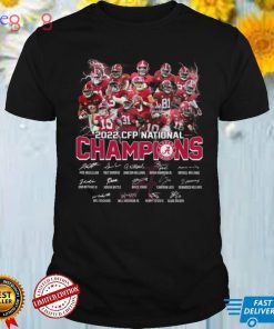 Alabama Crimson Tide 2022 NCAA College Football Playoff Championship Signatures American Football Special Gift Two Sided Graphic Unisex T Shirt
