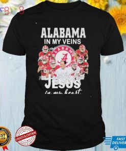 Alabama Crimson Tide in my veins Jesus in my heart signatures Alabama Crimson Tide Shirt